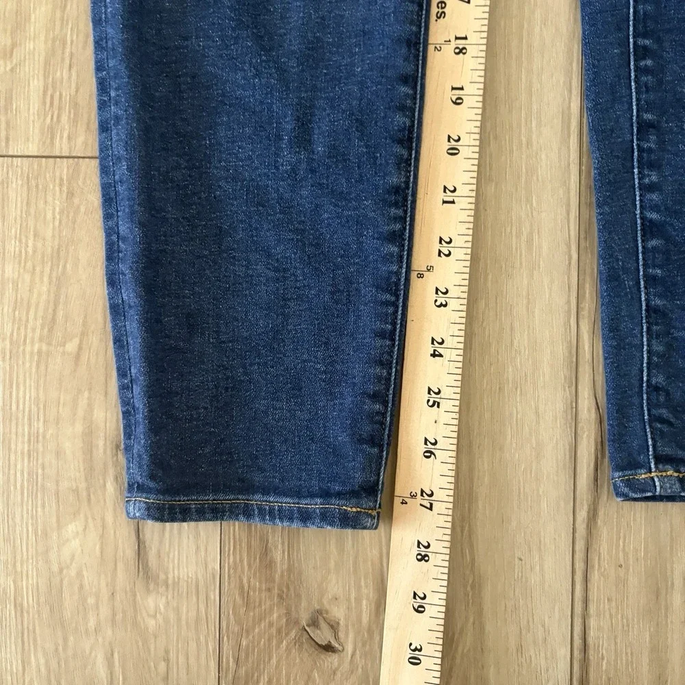 J Crew Denim 9 Inch Toothpick Womens Mid Rise Stretch Blue Jeans Button Fly 32
